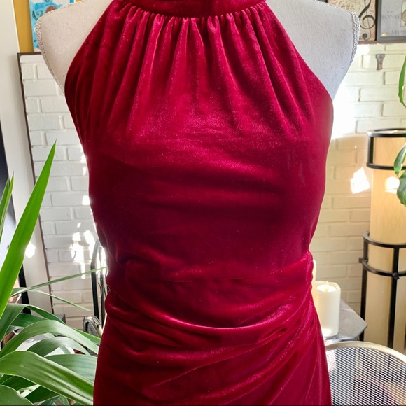 Vince Camuto Red Velvet Cocktail Dress - Picture 3 of 7